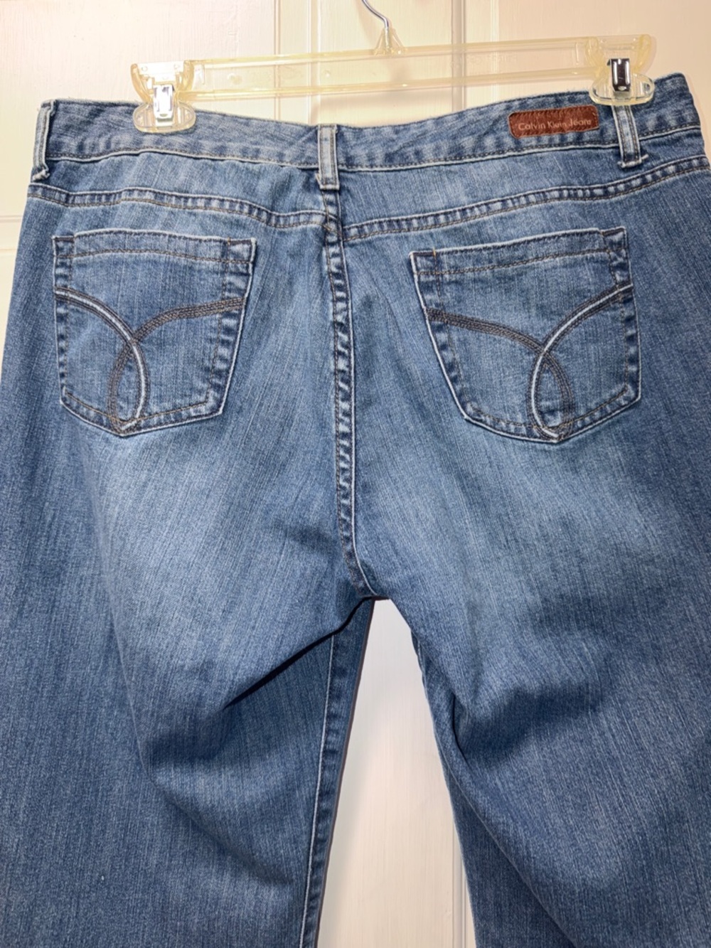 Calvin Klein Women's Straight Leg Mid Blue Denim Jeans
